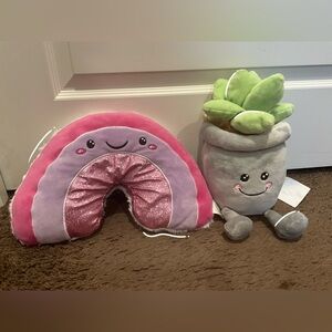 Cute Plant Plushie and Rainbow plush